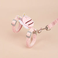 HKM-5523005 Adjustable Bee Shape Cat Harness with Rope - Pink, Yellow, Blue in Sizes S and M