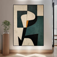 HKM-552339 Modern Green Abstract Texture Oil Painting on Canvas - Handmade Art for Home Decor