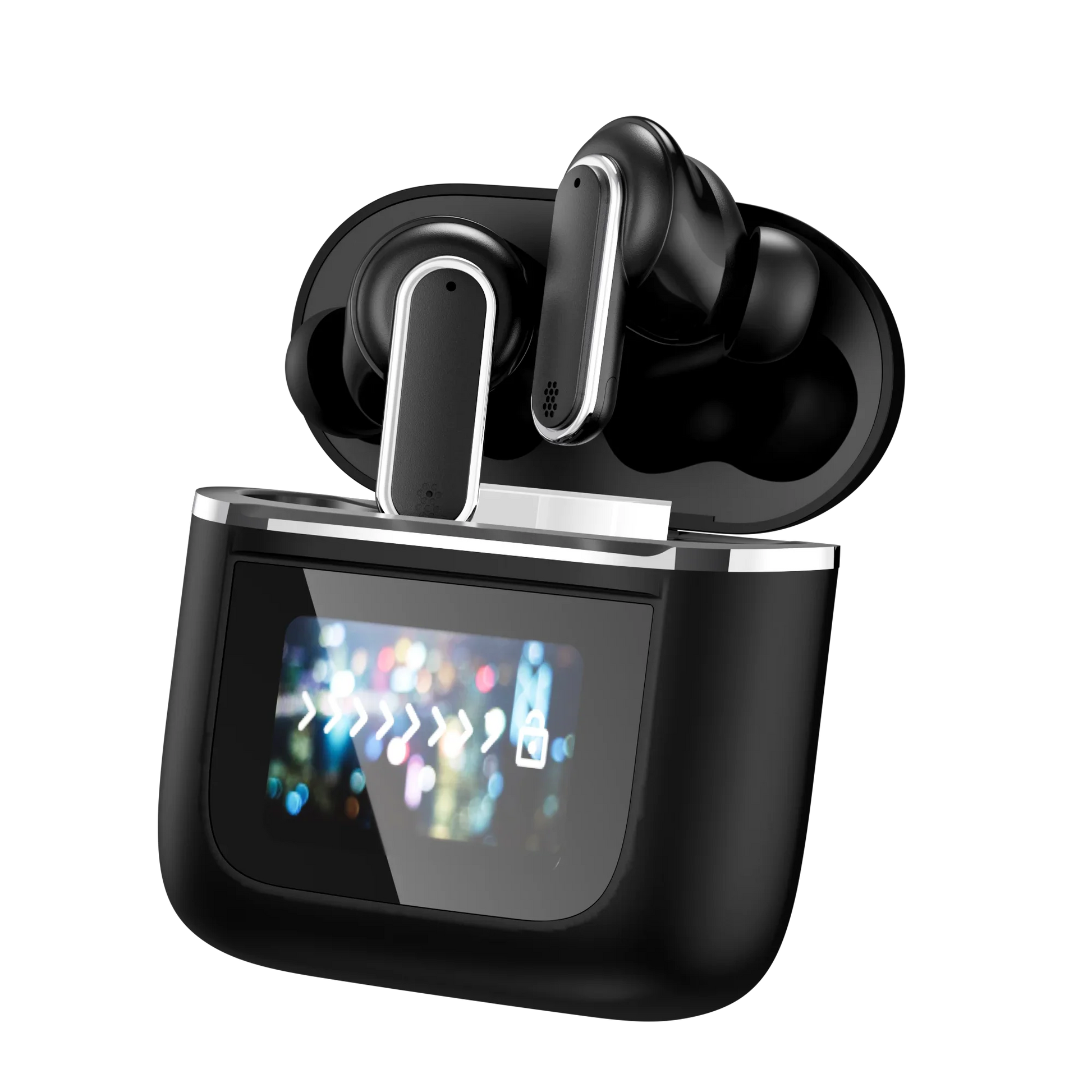 HKM-552403 Wireless TWS Earbuds with Touch Control and Low Latency, Bluetooth 5.4, LCD Battery Indicator