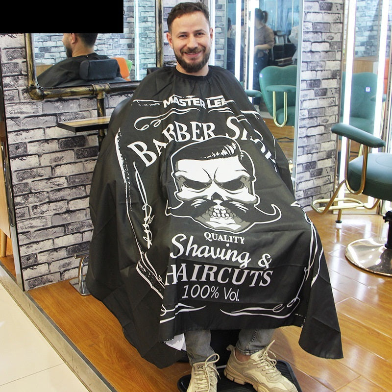HKM-552467 Skull Print Polyester Hair Cutting Cape - 145x165CM for Salon and Home Use