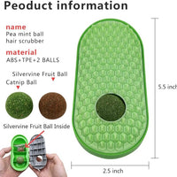 HKM-5524797 Wall-Mounted Catnip Toy Balls with Massage Brush and Self-Grooming Features for Indoor Cats