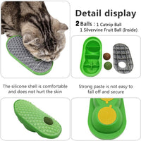 HKM-5524797 Wall-Mounted Catnip Toy Balls with Massage Brush and Self-Grooming Features for Indoor Cats