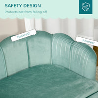 HKM-5525949 Elegant Velvet Pet Sofa for Medium to Large Dogs with Solid Wood Legs, Removable Cushion, Green