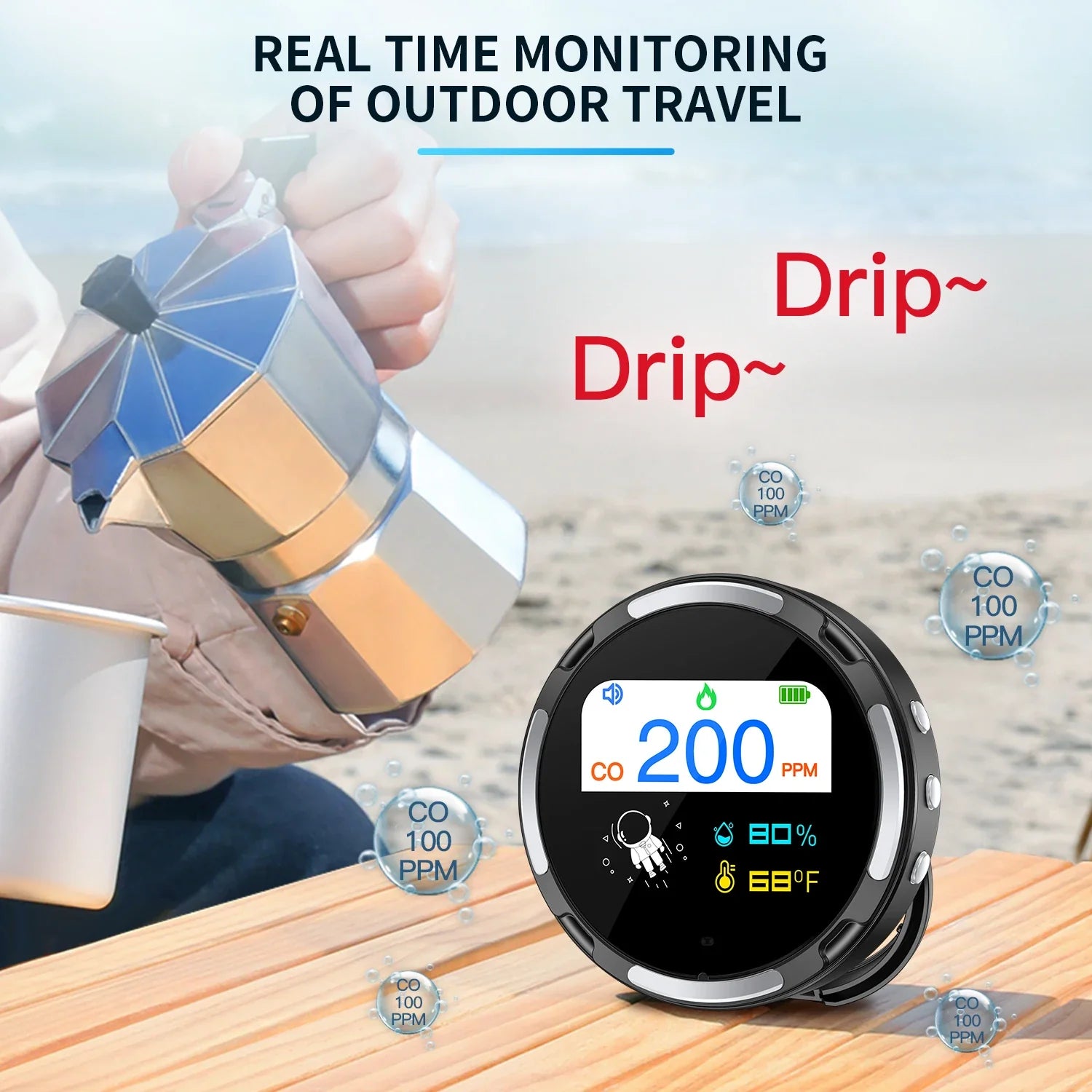 HKM-552595 Compact Waterproof Air Quality Monitor