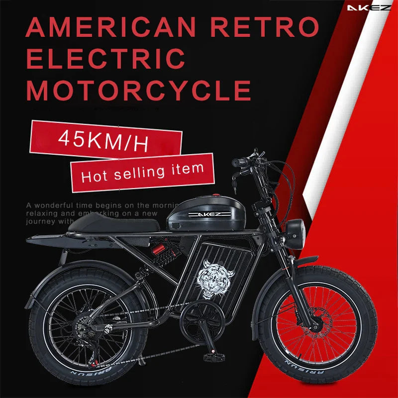 HKM-552723 48V 1500W Off-Road Cruiser E-Bike with 36Ah Battery, 20-Inch Wheels, 7-Speed Gear System, Black & Pink