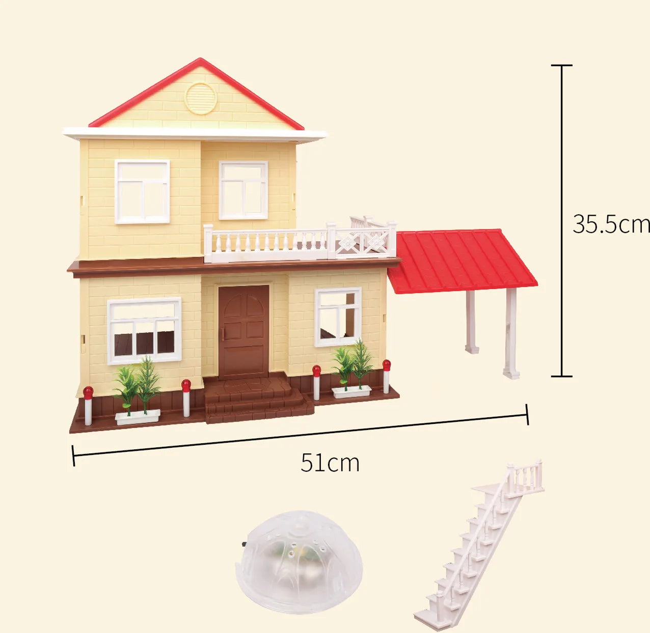 HKM-552851 Forest Family Big Villa Set - Mini Doll House Playset for Role Play and Educational Fun