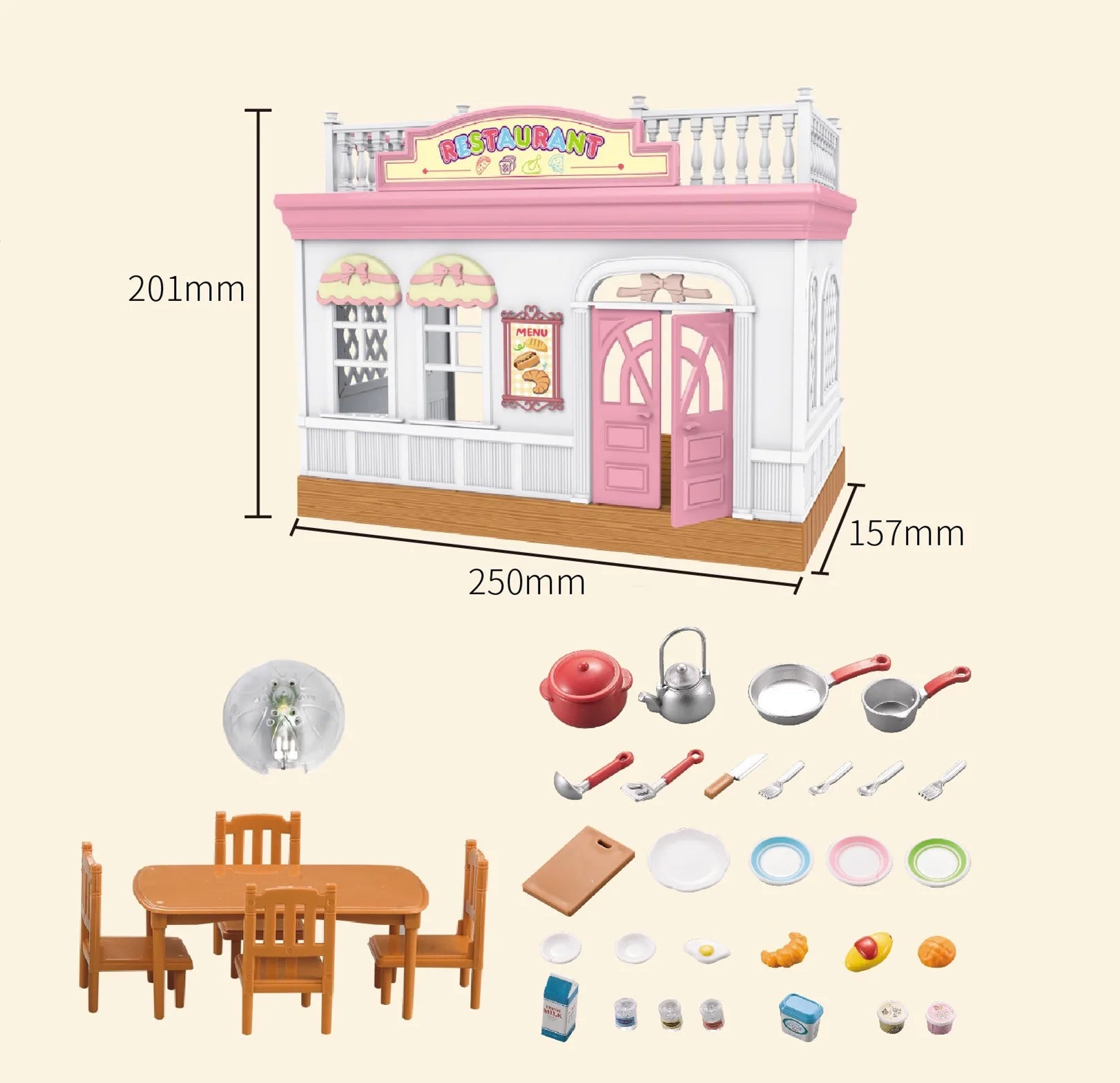 HKM-552851 Forest Family Big Villa Set - Mini Doll House Playset for Role Play and Educational Fun