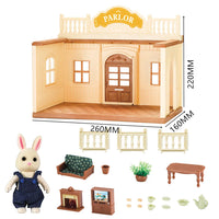 HKM-552851 Forest Family Big Villa Set - Mini Doll House Playset for Role Play and Educational Fun