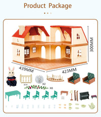 HKM-552851 Forest Family Big Villa Set - Mini Doll House Playset for Role Play and Educational Fun