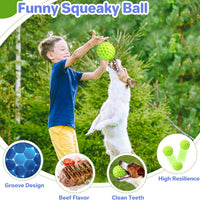 HKM-5528765 Indestructible Squeaky Dog Ball for Aggressive Chewers - Waterproof, Teeth Cleaning Interactive Chew Toy for Large Breeds