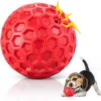 HKM-5528765 Indestructible Squeaky Dog Ball for Aggressive Chewers - Waterproof, Teeth Cleaning Interactive Chew Toy for Large Breeds