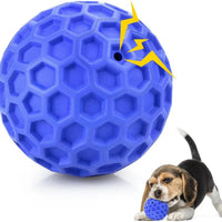 HKM-5528765 Indestructible Squeaky Dog Ball for Aggressive Chewers - Waterproof, Teeth Cleaning Interactive Chew Toy for Large Breeds