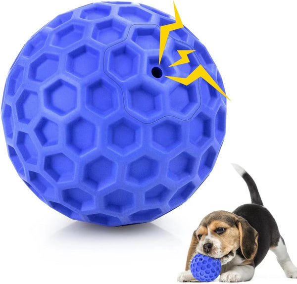 HKM-5528765 Indestructible Squeaky Dog Ball for Aggressive Chewers - Waterproof, Teeth Cleaning Interactive Chew Toy for Large Breeds