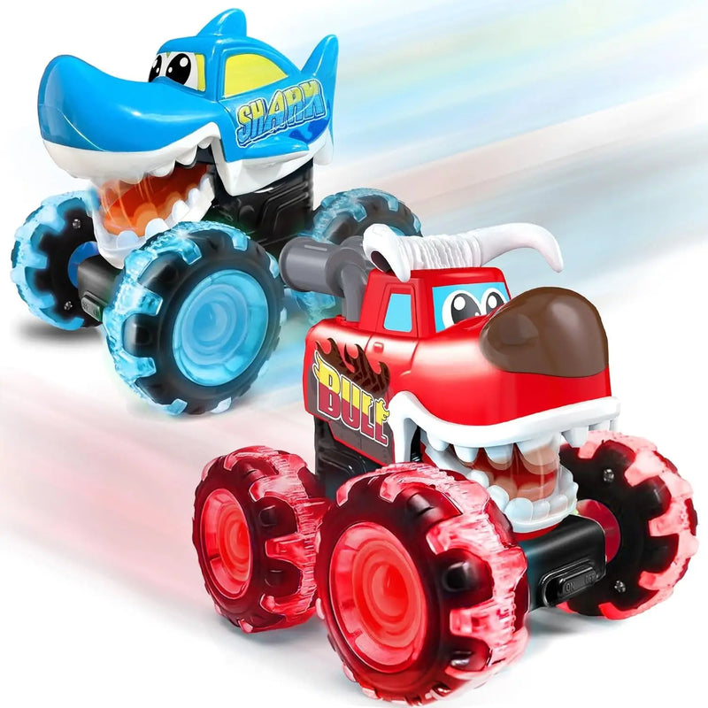HKM-553043 Friction Monster Truck Toy with LED Light Wheels for Kids, Suitable for Ages 2 to 13