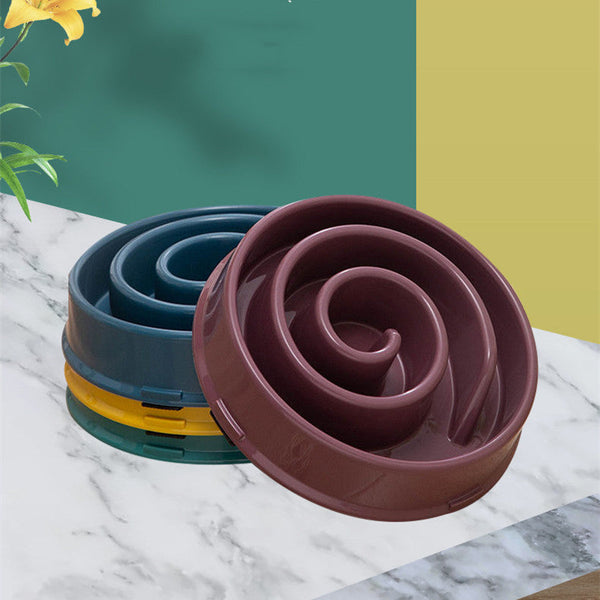 HKM-5531069 Slow Feed Anti-Tipping Pet Bowl - Split Design in Various Colors