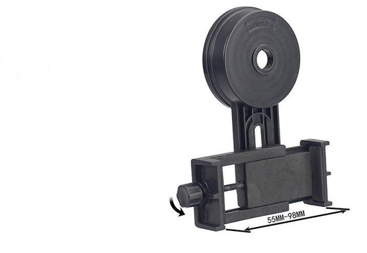 HKM-553107 Retractable Mobile Phone Holder for Telescopes - Fits Eyepiece Diameters 26.4-46.4mm and Phone Widths 56-98mm