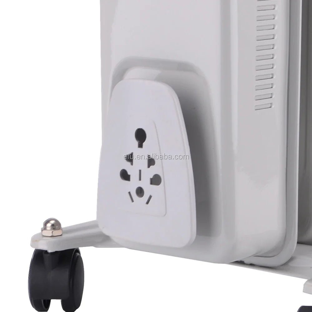HKM-553171 Oil-Filled Radiator Heater with Adjustable Thermostat and Safety Features, 1500W Power, Portable for Indoor Use