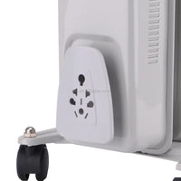 HKM-553171 Oil-Filled Radiator Heater with Adjustable Thermostat and Safety Features, 1500W Power, Portable for Indoor Use