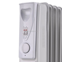 HKM-553171 Oil-Filled Radiator Heater with Adjustable Thermostat and Safety Features, 1500W Power, Portable for Indoor Use