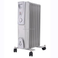 HKM-553171 Oil-Filled Radiator Heater with Adjustable Thermostat and Safety Features, 1500W Power, Portable for Indoor Use