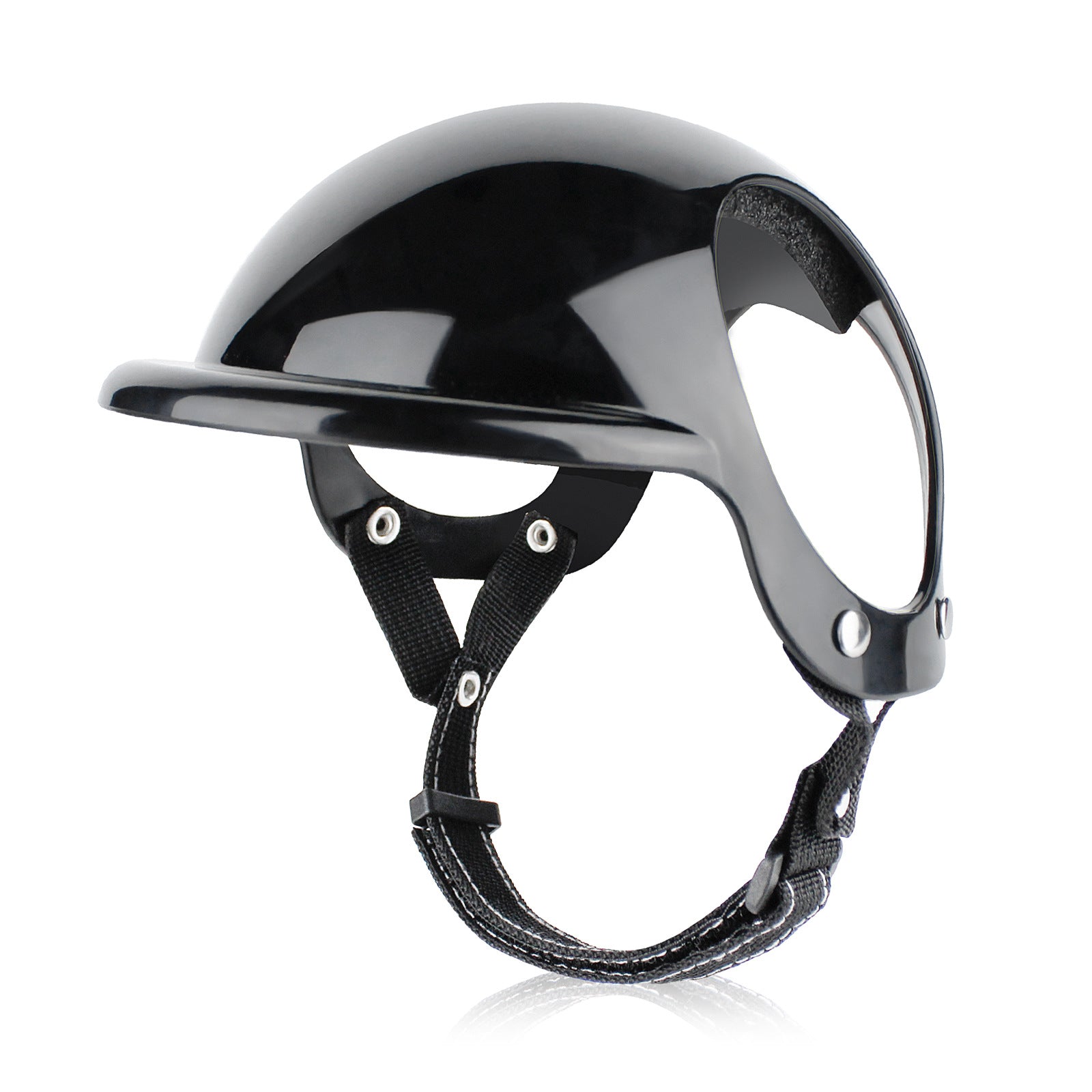 HKM-5532093 Pet Motorcycle Safety Helmet for Dogs and Cats - Monochrome Design in Black and Pink, Sizes S, M, L