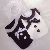 HKM-5532861 Black and White Floral Knot Dog Vest for Small to Extra Large Breeds