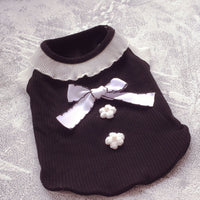 HKM-5532861 Black and White Floral Knot Dog Vest for Small to Extra Large Breeds