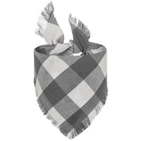 HKM-553299 Pet Triangle Scarf with Tassels - Woven Cloth Bandana for Dogs, Grid Pattern, 65 x 45 x 45 cm