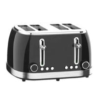HKM-553299 Stainless Steel 4-Slice Toaster with Electronic Browning Control and Slide-Out Crumb Tray, Blue