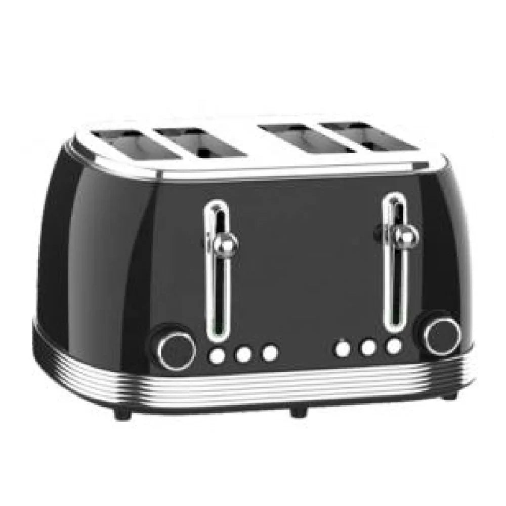 HKM-553299 Stainless Steel 4-Slice Toaster with Electronic Browning Control and Slide-Out Crumb Tray, Blue