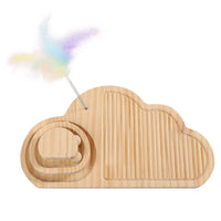 HKM-5533245 Curved Triangle Cat Scratching Board for Claw Sharpening, Corrugated Paper & Wood