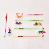 HKM-5533885 Cat Toy: Funny Plastic Fake Hair Mouse Stick for Cats, 31cm