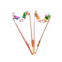 HKM-5533885 Cat Toy: Funny Plastic Fake Hair Mouse Stick for Cats, 31cm