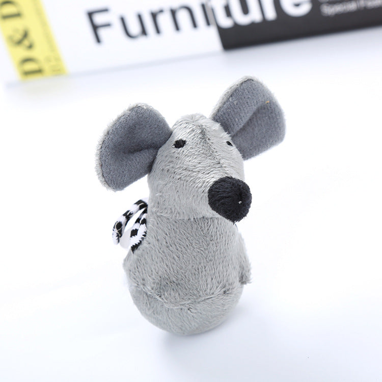 HKM-5535677 Plush Mouse Chick Cat Toy with Feather Tumbler for Playful Pets