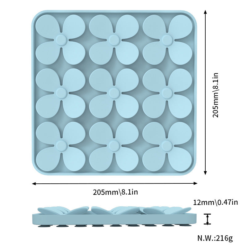 HKM-5536829 Washable Pet Dog Sniffing Toy Pad - Silicone Smell Exploration Mat in Green, Blue, Beige, Gray