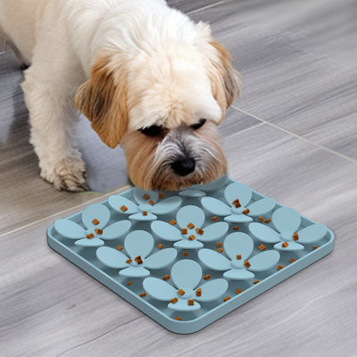 HKM-5536829 Washable Pet Dog Sniffing Toy Pad - Silicone Smell Exploration Mat in Green, Blue, Beige, Gray