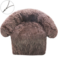 HKM-5537085 Removable & Washable Plush Pet Bed with Integrated Blanket for Dogs