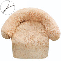 HKM-5537085 Removable & Washable Plush Pet Bed with Integrated Blanket for Dogs