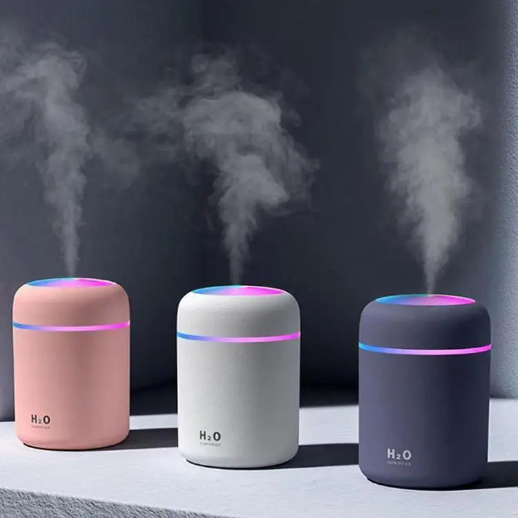HKM-553747 Portable Mini USB Humidifier with LED Light and Essential Oil Diffuser, 300ml Aroma Spray for Home and Car