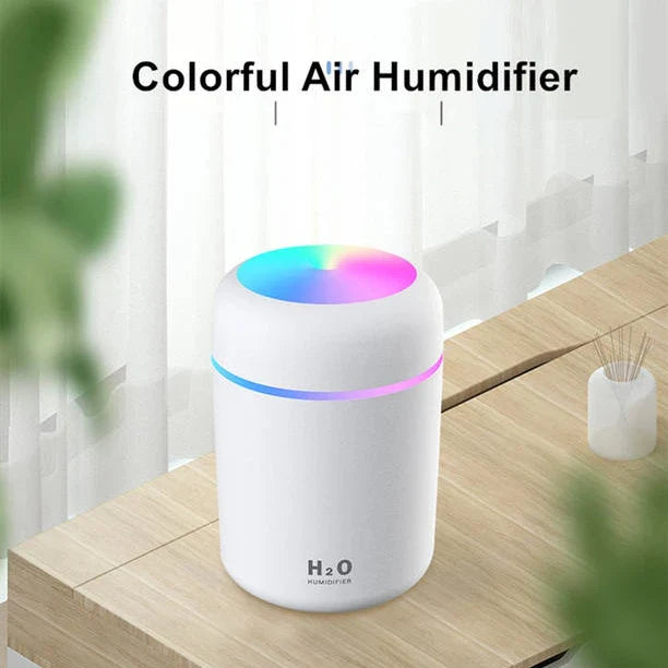 HKM-553747 Portable Mini USB Humidifier with LED Light and Essential Oil Diffuser, 300ml Aroma Spray for Home and Car