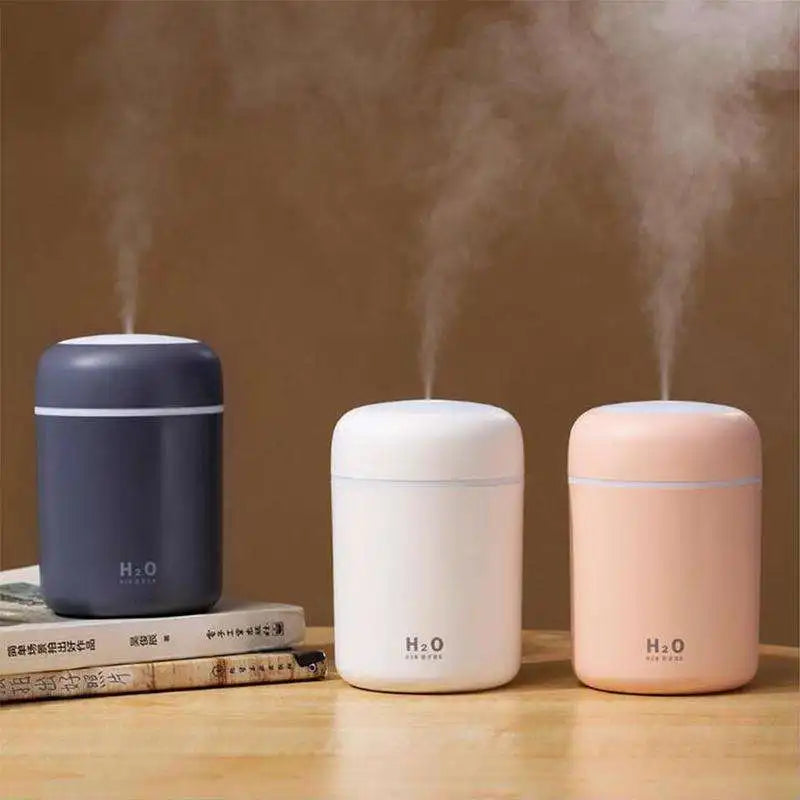 HKM-553747 Portable Mini USB Humidifier with LED Light and Essential Oil Diffuser, 300ml Aroma Spray for Home and Car