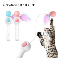 HKM-5537853 Automatic Telescopic Cat Teaser Stick with 1.5m Line and Wool Ball - Pink