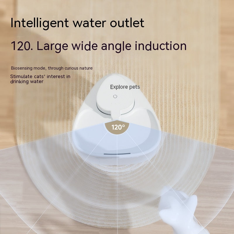 HKM-5538877 Cat Water Fountain with Induction Water Outlet and 2L Capacity