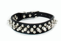 HKM-553939 Durable PU Leather Dog Collar with Zinc Alloy Accents and Double-Layer Design