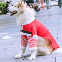HKM-5541181 Fleece Pet Clothes with Hat for Autumn and Winter, Cozy Saddle Design, Red