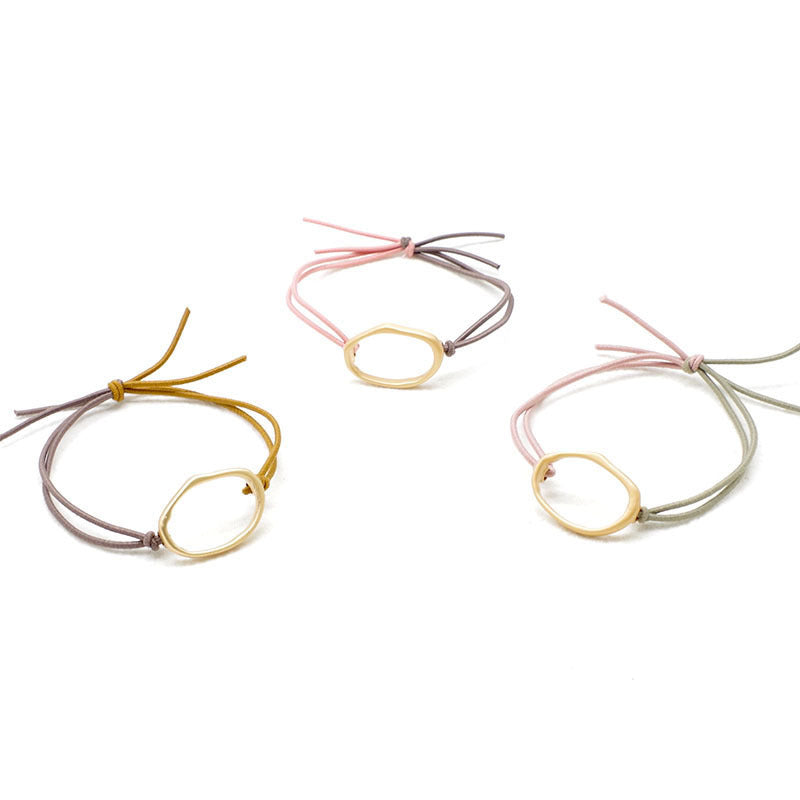 HKM-554131 Geometric Handmade Headband Hair Tie with Leather Case for Women