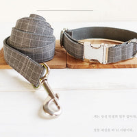 HKM-5542589 Red Plaid Polyester Pet Collar - Stylish and Durable Choice for Pet Control and Comfort