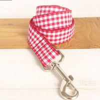 HKM-5542589 Red Plaid Polyester Pet Collar - Stylish and Durable Choice for Pet Control and Comfort