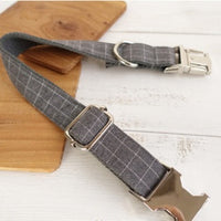 HKM-5542589 Red Plaid Polyester Pet Collar - Stylish and Durable Choice for Pet Control and Comfort