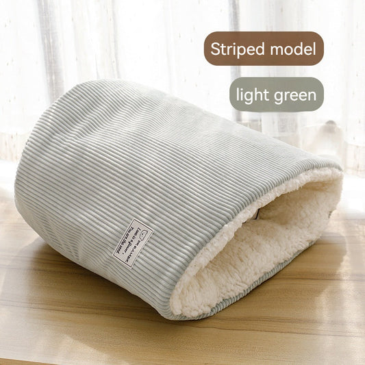 HKM-5542845 Cotton Velvet Cat Nest in Round Large Barrel Design - Soft and Cozy for Cats